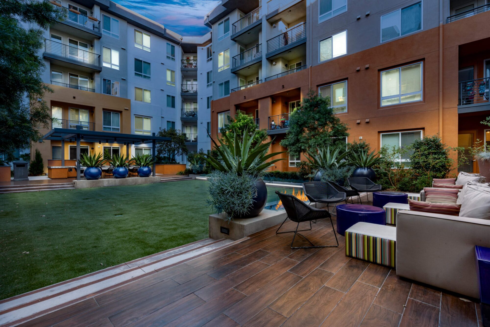 Courtyard with fire pit